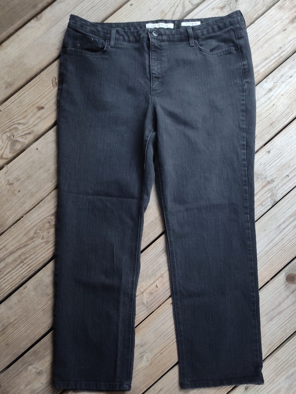 Jones New York Straight Leg Jeans With Bleached AREA ON BACK OF HEM 20W